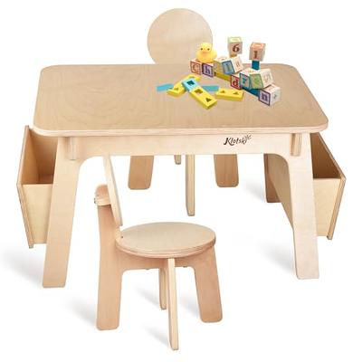 Wooden Play Table, Kids Table and Chairs, Activity Table for Kids