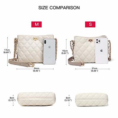 EVVE Quilted Crossbody Bags for Women - Trendy Purse for Travel -  Lightweight Medium Size Bag w/Chain Strap