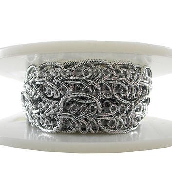 Simplicity Bead & Pearl Trim Silver & White by Joann