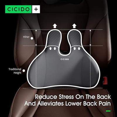 CICIDO+ 2 Pack Lumbar Support Pillow for Office Chair Lower Back Pain  Relief, Car Lumbar Support for Driving Seat Back Cushion Pillow Support  Memory Foam with Brethable Foam Adjustable Strap Grey 