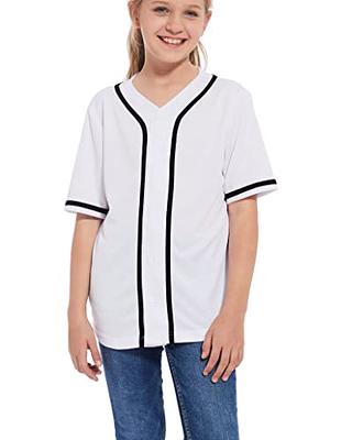 Mens Solid Baseball Jersey, Casual Button Up Short Sleeve Sports Uniform Hip Hop Shirt,Breathable, Quick Dry,Temu