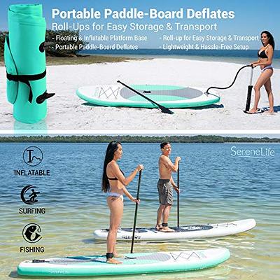 Inflatable Crossover Stand Up Paddle Board/Kayak Kit - Pump, Backpack, Coil  Leash, Paddles, Detachable Seat, SUP 300 Pound Limit, 10 Feet by 32 Inches