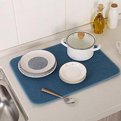 MEUMITY 3 PCS Dish Drying Mat for Kitchen Counter,19.7x11 inch Microfiber Dish  Drying Mat Dish Drying Pad Heat-Resistant Durable Table Mats for Dining  Drinks Family,Blue - Yahoo Shopping