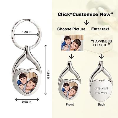 Hunjunt Custom Keychain with Picture Double Sided Engraved