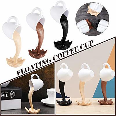 Resin Statues Floating Coffee Cup Art Sculpture Kitchen Home Decor