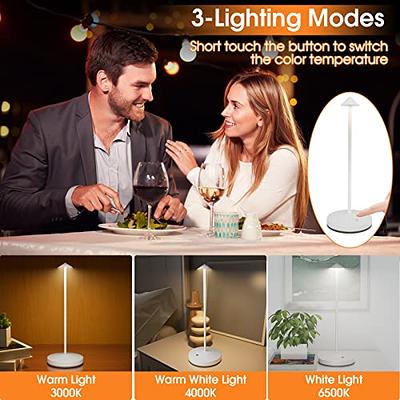 HAPYGI Rechargeable Cordless LED Table Lamps Touch Sensor Light, 3-Levels  Portable Dimming Wireless Battery Operated Lamp，Nightstand Lamp/Night  Light/Restaurant Table/Outdoor/Coffee/Bar (Silver)… - Yahoo Shopping