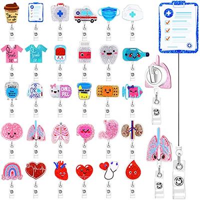 6pcs Funny Nurse Badge Holder Retractable Badge Reel Funny Badge