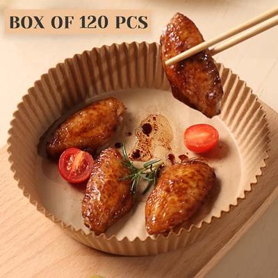 Air Fryer Disposable Paper Liner,100Pcs with Basting Brush,Baking Paper for  Air Fryer Oil-proof, Water-proof, Food Grade Parchment for Baking Roasting