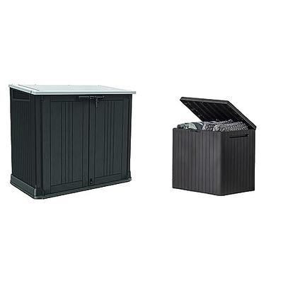 Patiowell 120 Gal. Heavy-Duty Outdoor Storage Plastic Resin Deck Box Large  Patio Storage Container in Black PASB120W0 - The Home Depot