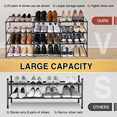 JIUYOTREE 7-Tier Shoe Rack with Dustproof Cover Shoe Storage Organizer  Closet Shoe Cabinet Shelf Hold up to 28 Pairs of Shoes for Doorway Corridor