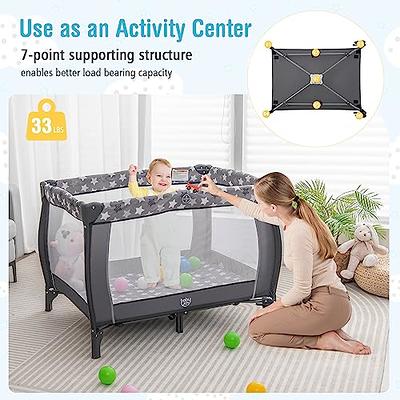 Portable Toddler Travel Cot with Canopy