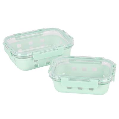 2 Piece Glass Container Set with Snap Lids - 2 Pc. Set - Green