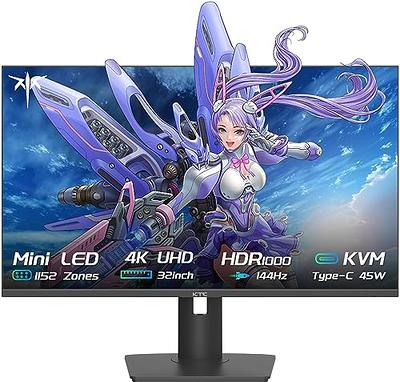 CRUA 27 2K 144Hz Curved Gaming Monitor,QHD 1440P 1800R Computer Monitor,  99% SRGB,2 ms(GTG) with AMD FreeSync,DP & HDMI Port, Black