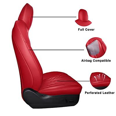 Huidasource Upgrade Tesla Model 3 Seat Covers Red, Full Coverage