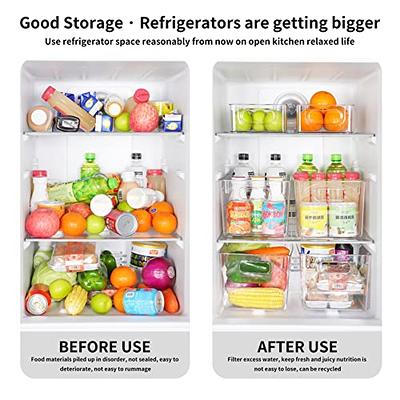 2-Pack Water Bottle Organizer Bins & Clear Storage for Refrigerator