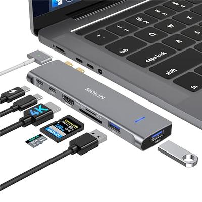  USB C Adapter for MacBook Pro/Air, MOKiN USB C Hub, Mac Dongle,  7 in 1 Multiports USB C Hub to 3 USB 3.0, 4K HDMI, SD/TF Card Reader and  100W PD