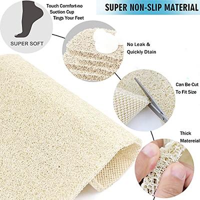Non-slip shower mat, non-slip shower mat, soft comfort safety bath mat with  drainage holes, PVC loofah bath mat for wet areas, quick-drying (40 x 60 cm)
