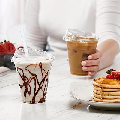 24 oz. Clear Cups with Strawless Sip-Lids, [50 Sets]