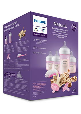 Philips AVENT Natural Baby Bottle with Natural Response Nipple, Newborn  Baby Gift Set, SCD838/02