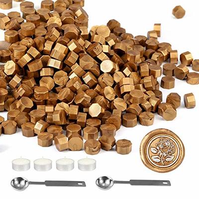 Mornajina 360 Pieces Metallic Antique Gold Sealing Wax Beads, Octagon Wax  Seal Beads Kits for Wax Seal Stamp, with 2 Wax Sealing Stamp Melting Spoons  and 4 Candles - Yahoo Shopping