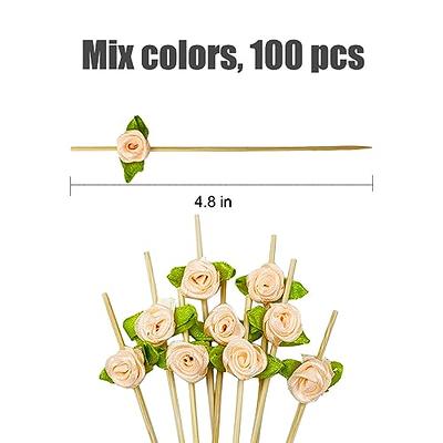 Flower Toothpicks, 100Pcs Rose Flower Fancy Toothpicks for Appetizers,4.7  Inch Long Bamboo Cocktail Picks Food Fruit Drinks Decorative Skewer Sticks  for Bridal Shower Wedding Valentines (pink) - Yahoo Shopping