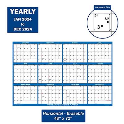 2024 Wall Calendar Planner Large 24″ x 36″ Reversible SwiftGlimpse Blue