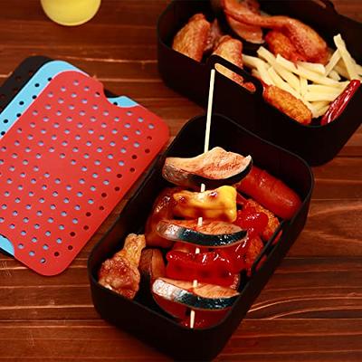 2pcs Silicone Pot Rectangle Oven Air Fryer Baking Tray Mold Basket Liner  for Ninja Foodi Dual DZ201 8QT Air Fryer Accessories