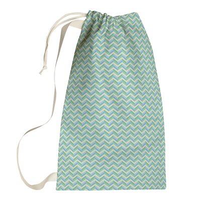 Designer Cotton Laundry Bag in Blue