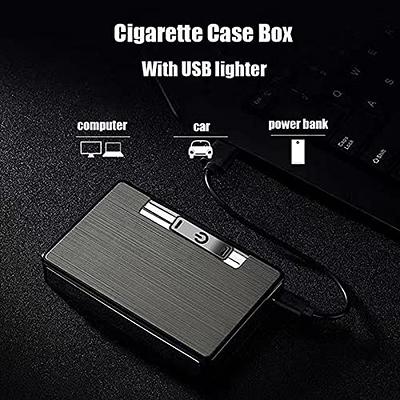 Cigarette Case Box Lighter 20pcs Cigarette Holder for Lady Slim Cigarette  USB Electronic Tungsten Lighter Men Gifts