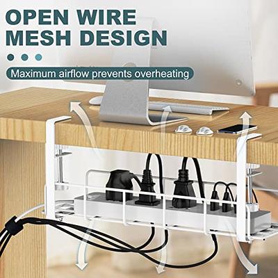 Monoprice Cable Tray Organizer - Black, Under Desk Cord Management