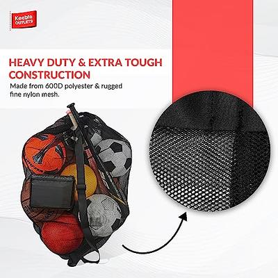  Fitdom Heavy Duty XL Basketball Mesh Equipment Ball Bag w/  Shoulder Strap Design for Coach with 2 Front Pockets for Coaching & Sport  Accessories. This Team Tube Carrier Can Store