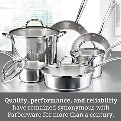 Farberware Millennium Stainless Steel Cookware Pots and Pans Set, 10 Piece  - Yahoo Shopping