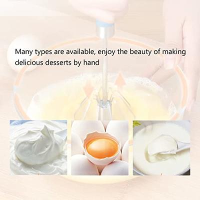 Stainless Steel Whisks, Hand Push Whisk Blender Semi-Automatic Whisk Mixer  Egg Milk Beater Milk Frother Rotating Push Whisk Mixer for Blending