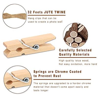 Mini Clothespins, Mini Clothes Pins for Photo Natural Wooden Small Picture  Clips for Crafts 1 Inch 100 PCS Tiny Pegs Decorative Wood Clips for Wall