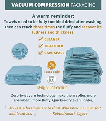 Simpli-Magic Towel Set, 2 Bath Towels, 2 Hand Towels, and 4 Washcloths (8  Piece Set), Ring Spun Cotton Highly Absorbent Towels for Bathroom, Shower