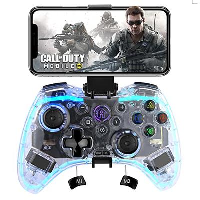 arVin Mobile Game Controller for  iPhone/iPad/iOS/Android/Tablet/PC/PS5/PS4/PS3/Switch Transparent Bluetooth  Gaming Gamepad Joystick with Phone Holder/Back Button/Turbo/RGB  Light/Vibration/6-axis Gyro - Yahoo Shopping