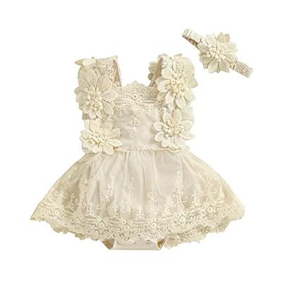 Newborn Baby Girl Lace Rompers Birthday Princess Dress Mesh Jumpsuits Tulle  One-Piece Headband Onesie (Apricot-Princess, 0-3 Months) - Yahoo Shopping
