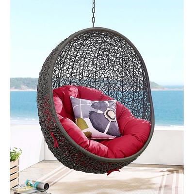Yitahome  Wicker Hanging Egg Chair With Stand Swing Egg Chair With Cushion  And Stand In Gray