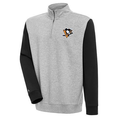 Men's Antigua Heather Gray/Black Jacksonville Jaguars Victory Colorblock Quarter-Zip Pullover Top