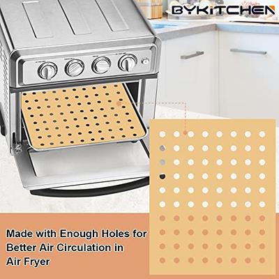 BYKITCHEN Square Air Fryer Liners for 2 to 5 Qt, Set of 100, 8 Inch  Perforated Square Air Fryer Parchment Paper, Air Fryer Filters for Basket