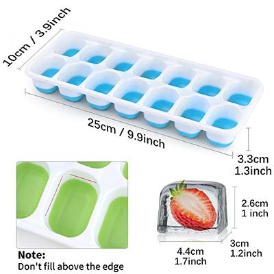 Silicone Ice Cube Tray, Jrisbo 4 Pack Easy-Release & Flexible 14-Ice Cube  Trays with Spill-Resistant Removable Lid, Stackable Ice Trays with Covers  for Freezer, Cocktail (Green) - Yahoo Shopping