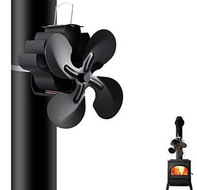 Wood Stove Fan-Small Size,4 Blades Silent Operation with Stove Thermometer  for W