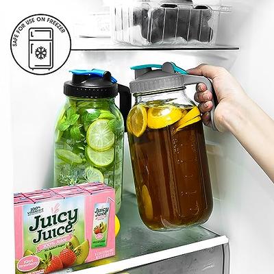 Half Gallon Mason Jar Pitcher Large Wide Mouth 64 oz with Lid - 2 Quart for  Iced Tea, Sun Lemonade, Coffee, Airtight, Set of 1