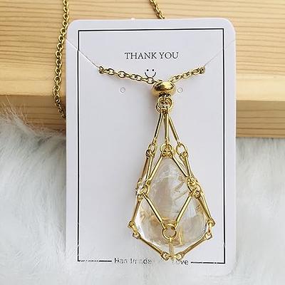 Gold Tone CAGE Necklace Healing Crystal Cage Necklace Gold tone 