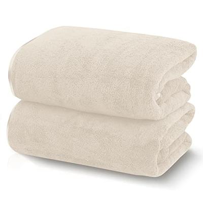 TENSTARS Silk Hemming Bath Towels for Bathroom Clearance - 27 x 55 inches -  Light Thin Quick Drying - Soft Microfiber Absorbent Towel for Bath