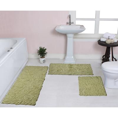 Set of 2 Waterford Collection Blue Cotton Tufted Bath Rug Set - Home Weavers