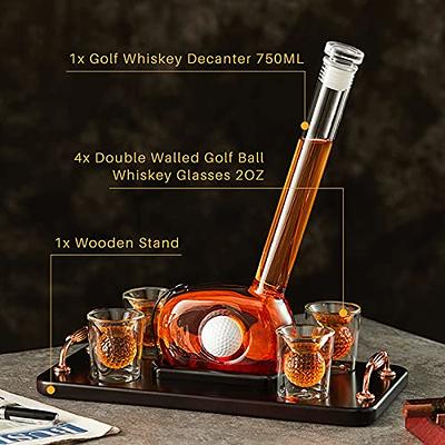 Golf Ball Whiskey Stones Gift Set for Men - Fathers Day Golf Gift