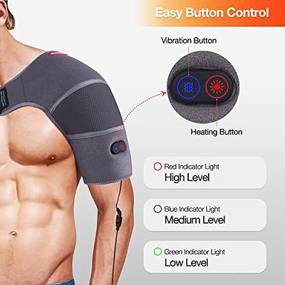 3 IN 1 Heated Vibration Shoulder Brace Support,Heating Vibration Massage  Protector Shoulder Strap,Shoulder Massager,Relieve Shoulder Muscle Pain Gift