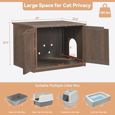 DINZI LVJ Cat Litter Box Enclosure, Hidden Cat Washroom with Door