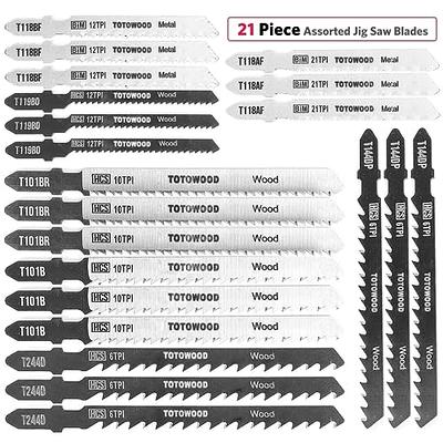 34PCS U-Shank Jig Saw Blade Set, Jigsaw Blades Set for Wood Plastic Metal  Cutting, HCS/HSS Jig Saw Blades Fit Most U Shank Jigsaws, Compatible with  Bosch DEWALT SKIL Black and Decker 
